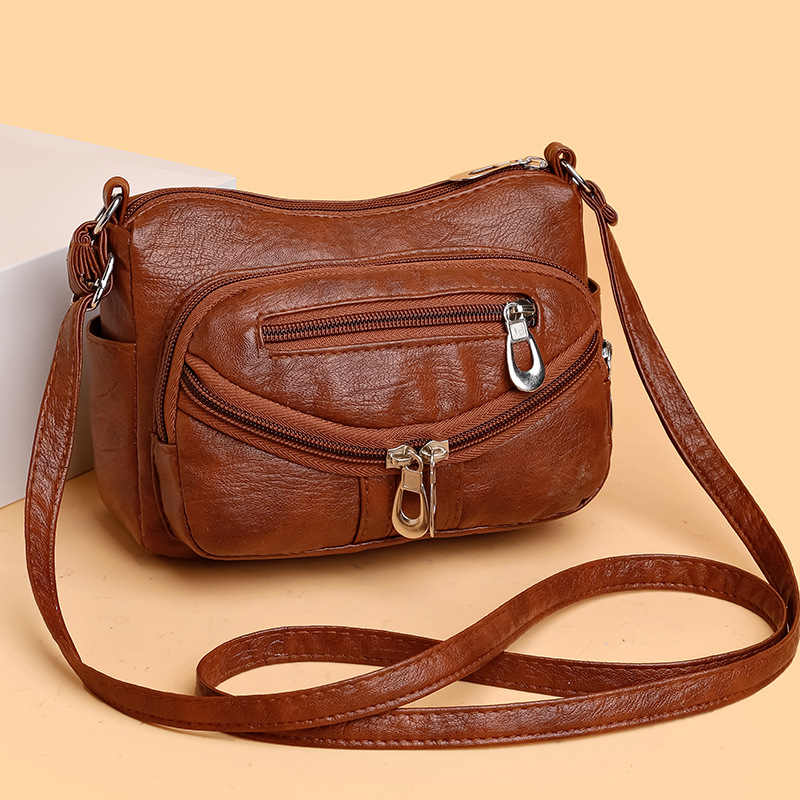 Women's Single Shoulder Crossbody Bag, Soft Leather Square Bag_voghion.com
