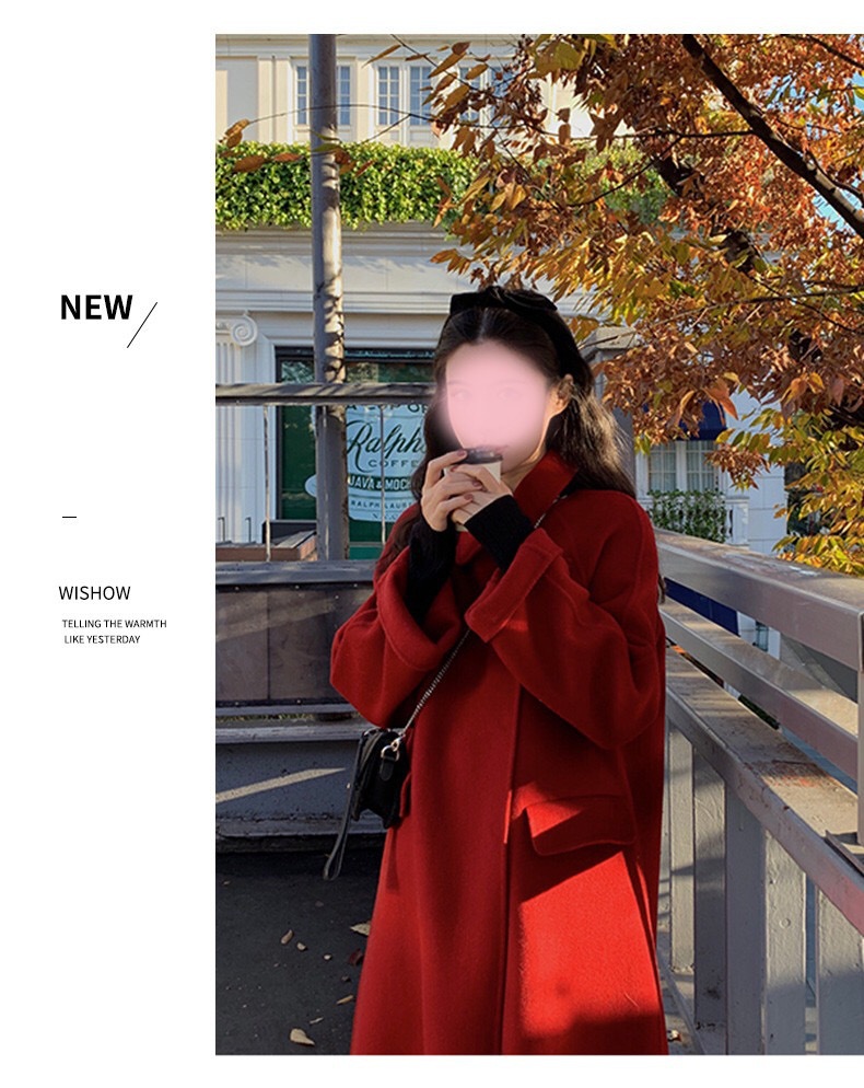 Women's Woolen Coat - Elegant Buttoned Autumn And Winter Overcoat_voghion.com