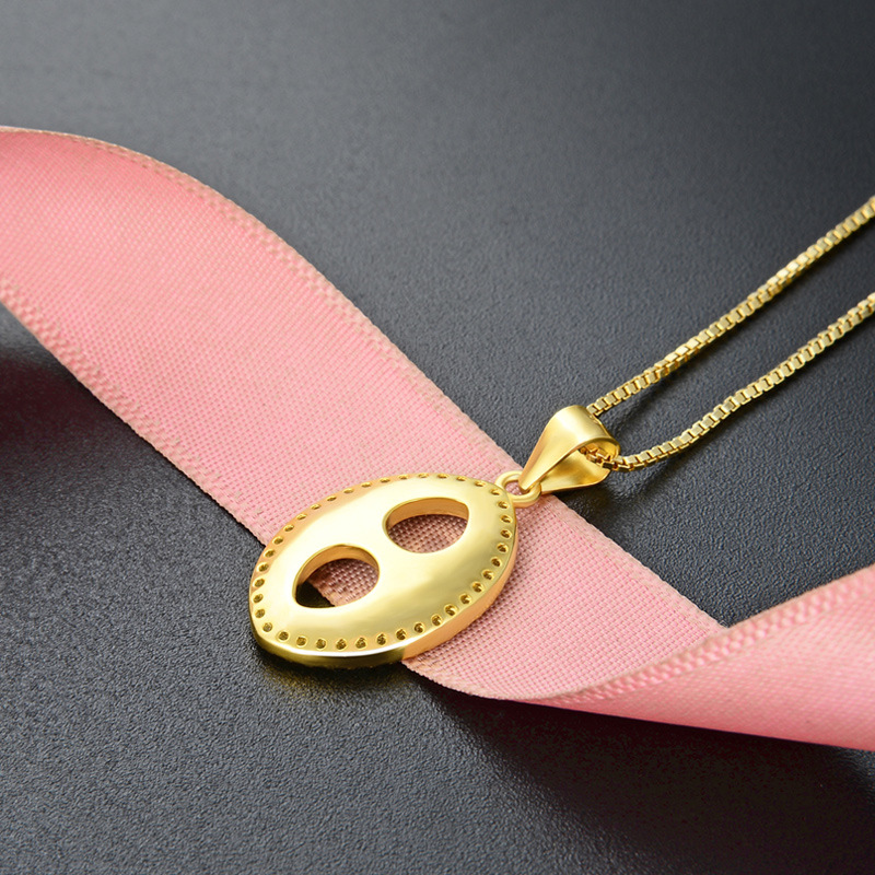 Transfronterizo nuevo 925 plata esterlina colgante de goteo de aceite elíptico collar de piedra de la mujer moda europea y americana cadena de clavícula