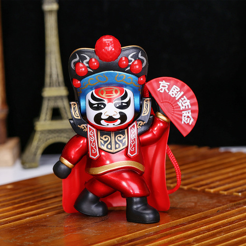 Chuan Opera Changing Face Doll, Chengdu Chuan Opera Mask Peking Opera Doll, Four Changing Face Toys, Ideal Gift for Foreigners