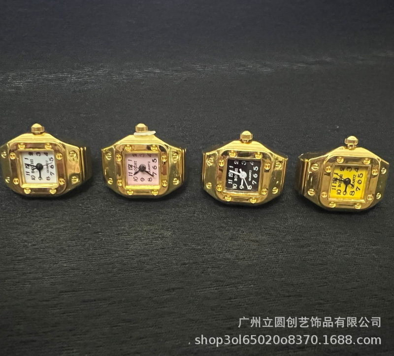 ebay and other foreign trade websites selling hot fashion creative simple elastic square gold ring watch