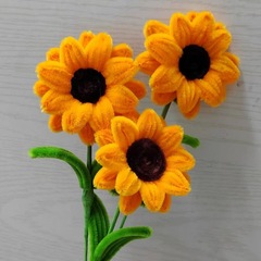 ツイストハンドブーケ完成品ひまわり花模造花造花永生花卸プレゼントブーケ
