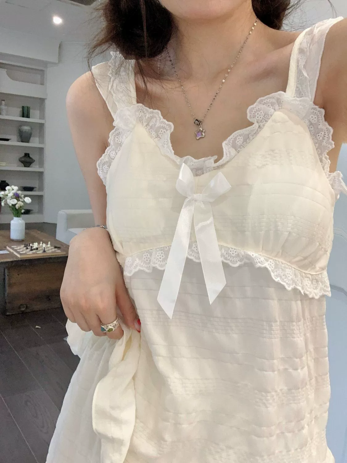 [Tinkerbell] Летние пижамы, женские шорты на подтяжках, кружевной воротник, хлопковые дышащие пижамы, милые однотонные пижамы с грудью