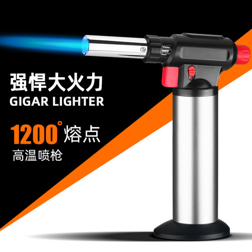 HL8002 high fire power direct blue flame flame gun metal welding gun lighter outdoor barbecue high temperature igniter