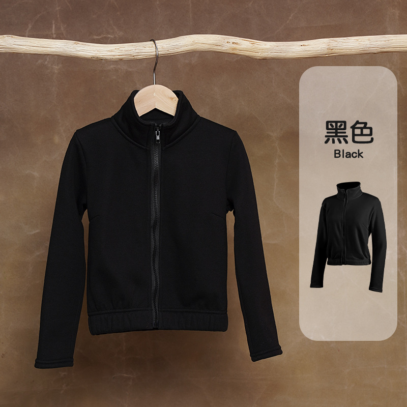 Ropa de baile de invierno para niños, ropa de práctica de manga larga, ropa de baile de ballet cálido de terciopelo, chaqueta de baile para niños