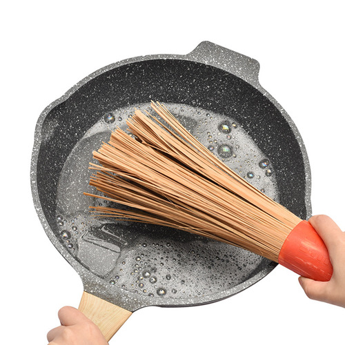 Bamboo long handle dishwashing pot brush commercial kitchen cleaning pot brush hotel restaurant oblique bamboo pot brush old-fashioned cooking broom