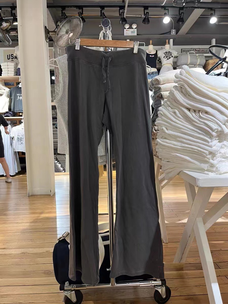 Bm Style Women's High-Waist Slim Drawstring Flared Pants New Pure Color Versatile Casual Sweatpants Pants