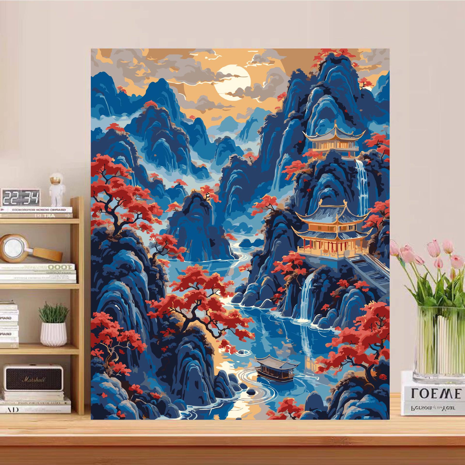 Miles de miles de paisajes antiguos pinturas al óleo digitales hechas a mano DIY relleno pintado acrílico decoración de aceite colgante regalo