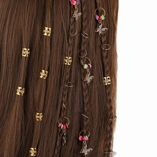 European and American personality exaggerated braided hair rope personality natural stone pendant hair ring folk wind head rope dirty braided retro ha_voghion.com