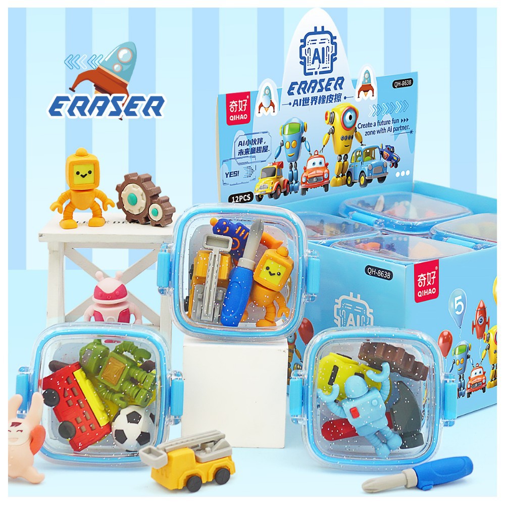 Goma de borrar 3D DIY infantil – forma de héroes, postres, juguetes educativos de fantasía