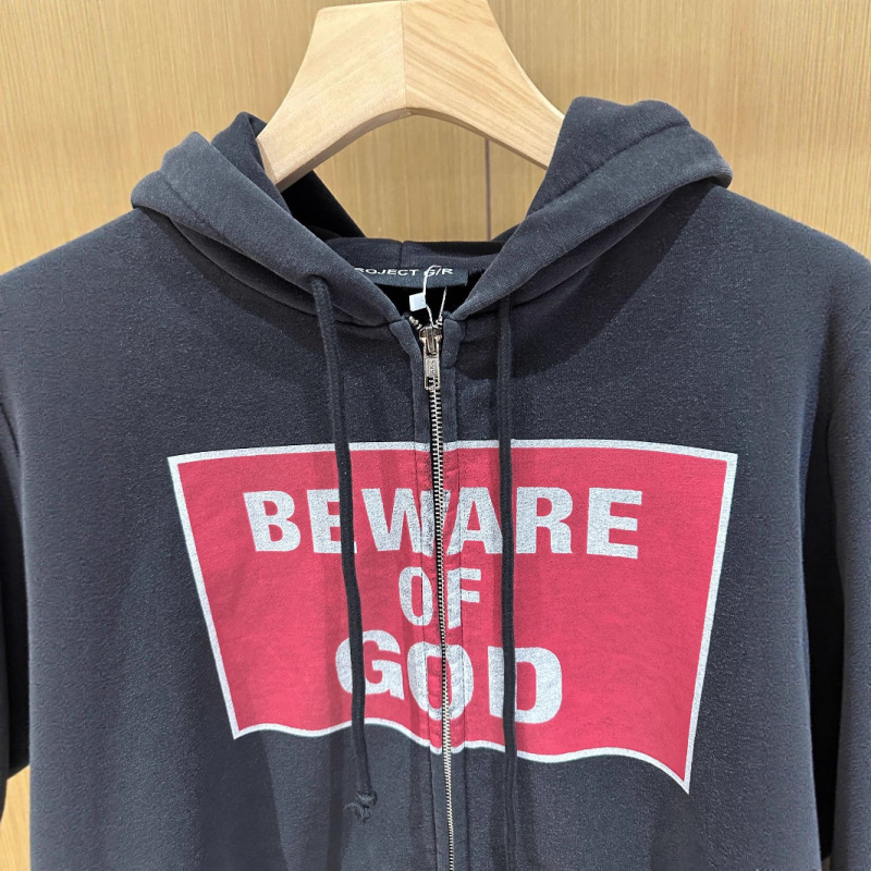 Project G/R Grailz 25 新作ラグラン「BEWAREOFGOD」スローガン ジッパー スウェット ジャケット|undefined