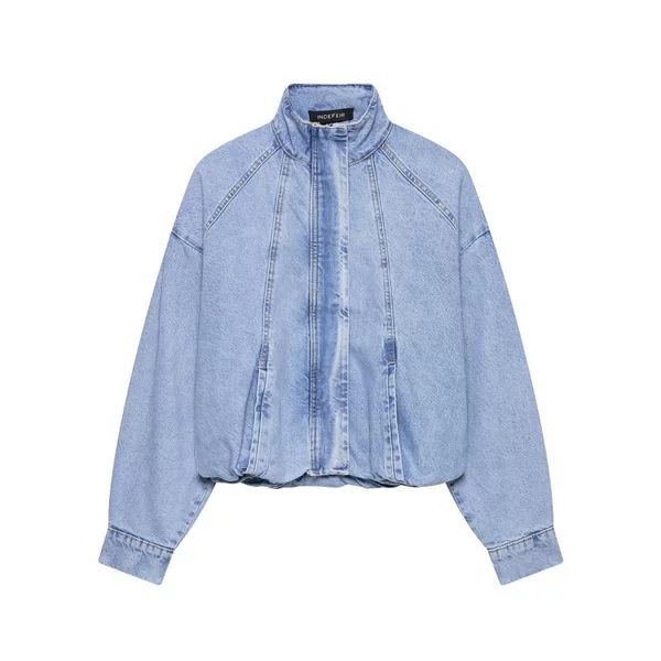 Unizera Women's Clothing 2026 Summer New Fashion Stand-Up Collar Denim Bomber Jacket for Women 0108030