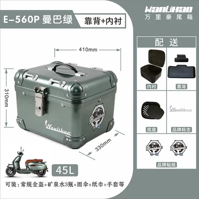 Motorcycle trunk – and electric vehicles, a universal storage - mamba-green-560pliningbackrest