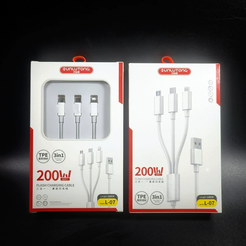 Подходит для зарядки смартфона супер быстрый кабель для передачи данных три в одном