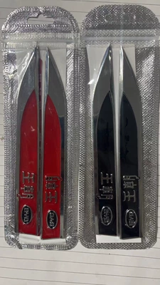 Body sticker Plate Side Label Blade Decorative - pair-byd-red