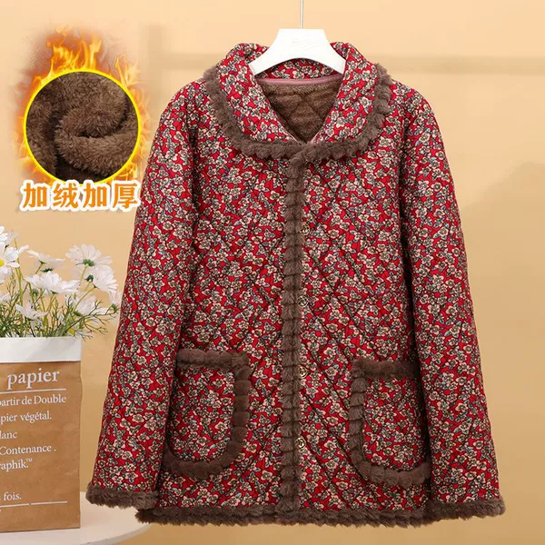 Upgraded plush edge plus velvet and thickened red floral pattern