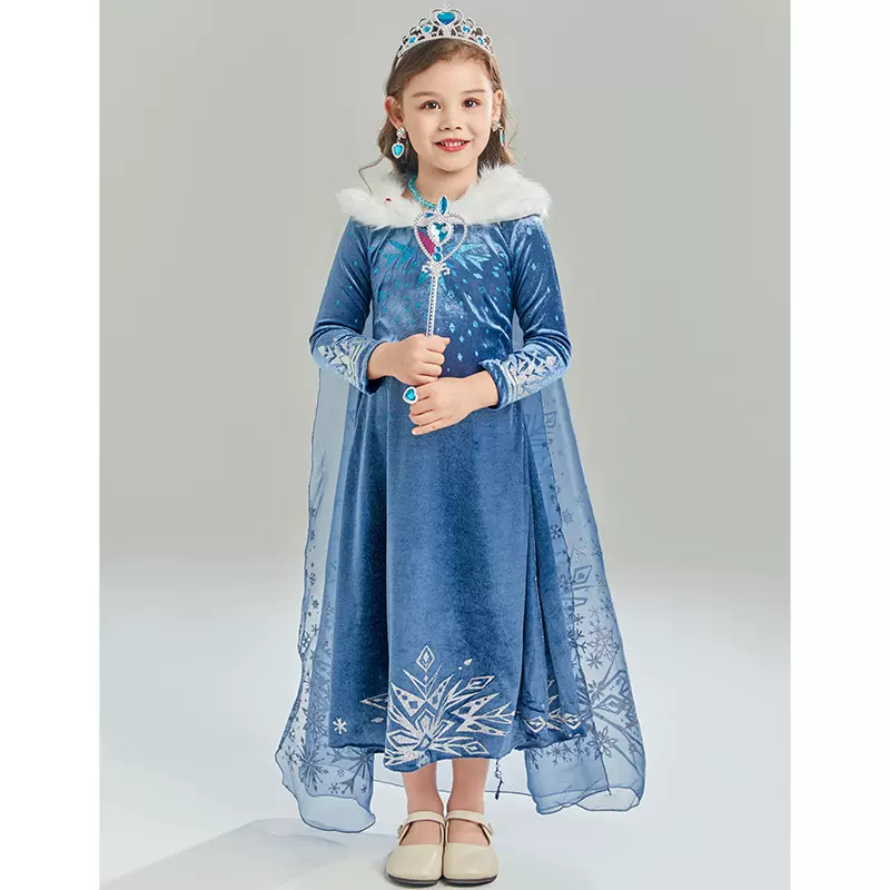 冰雪奇缘童裙欧美万圣节女童连衣裙爱莎贝尔公主裙礼服中小童