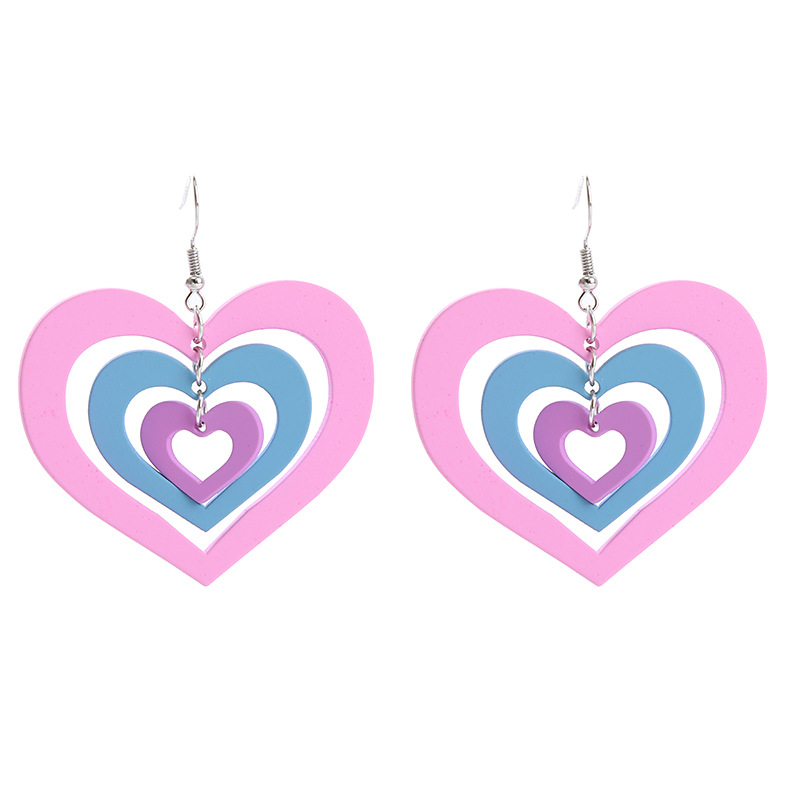 Fashion Letter Heart Shape Arylic Stoving Varnish Women's Drop Earrings 1 Pair display picture 17