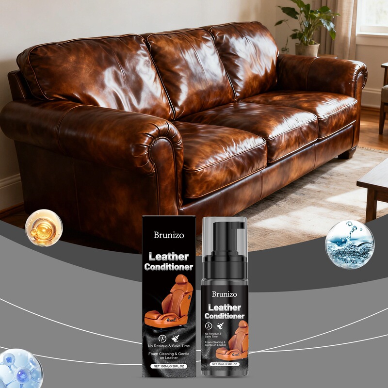 Brunizo Leather Foam Cleaner Daily Home Care Leather Cleaning and Renewal Leather Cleaner