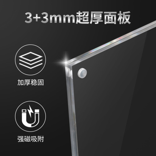 xybp thickened transparent L-shaped strong magnetic table card A4 poster title page display stand acrylic magnetic table card