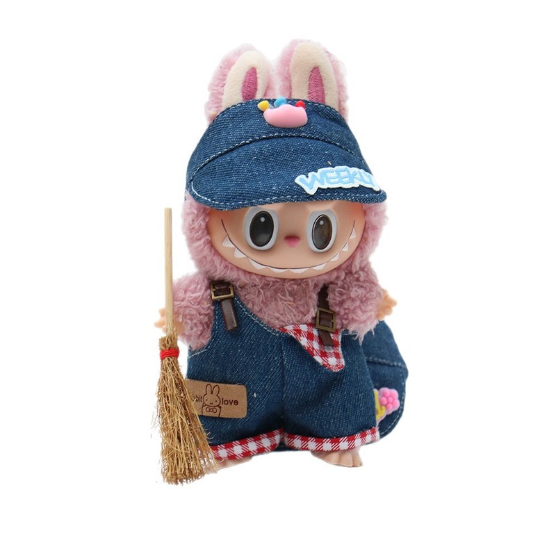 17cmラブドール服、帽子、サンハット、オーバーオール、自虐クマ人形服エプロン、10cm人形エプロン着替え|undefined