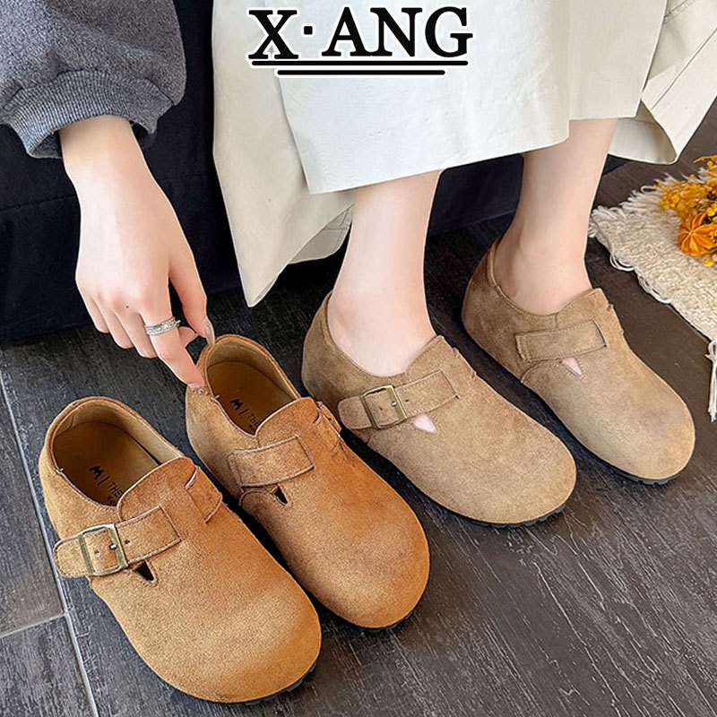 牛皮版全包勃肯鞋内增高女鞋子2025秋季新款一脚蹬软底单鞋乐福鞋|undefined