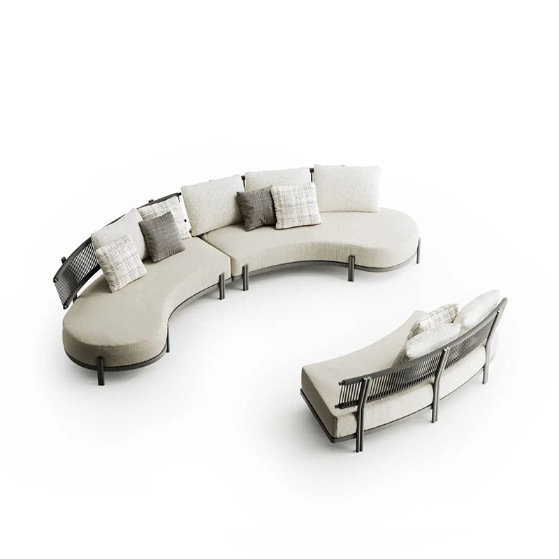 Jardín al aire libre sofá de caña patio hotel balcón impermeable ocio arco de aluminio silla de caña muebles combinados