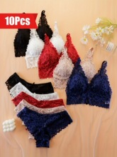 U 12917 Seams Lace Bralette Panty Set ��ʽ��˿������װ