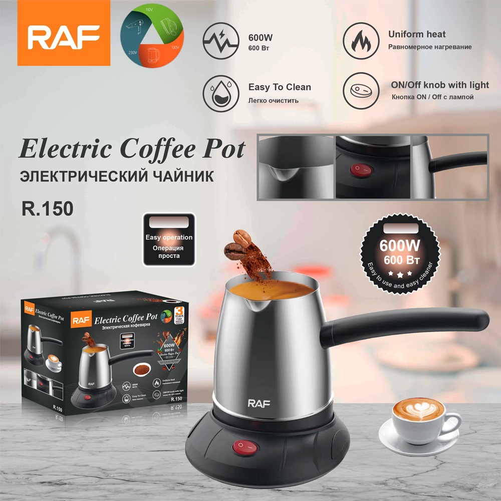 Cafetera Turca Eléctrica 500ml de Acero Inoxidable con Mango image 6