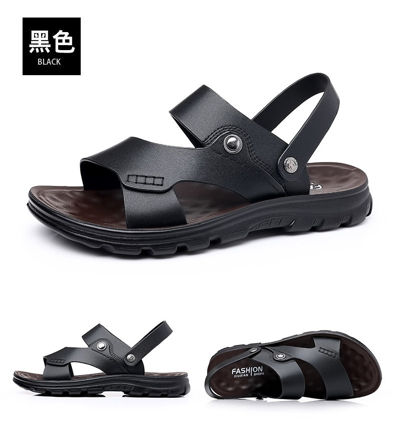 Dép sandal nam quai hở thoáng khí chống trượt đi biển cỡ lớn — S7777 nâu, S7777 đen chi tiết 17