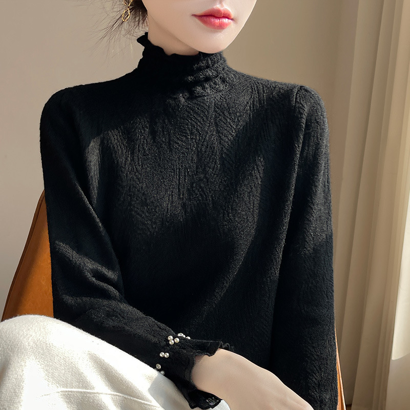 Lace silk body-friendly demi-season woolen knitted sweater
