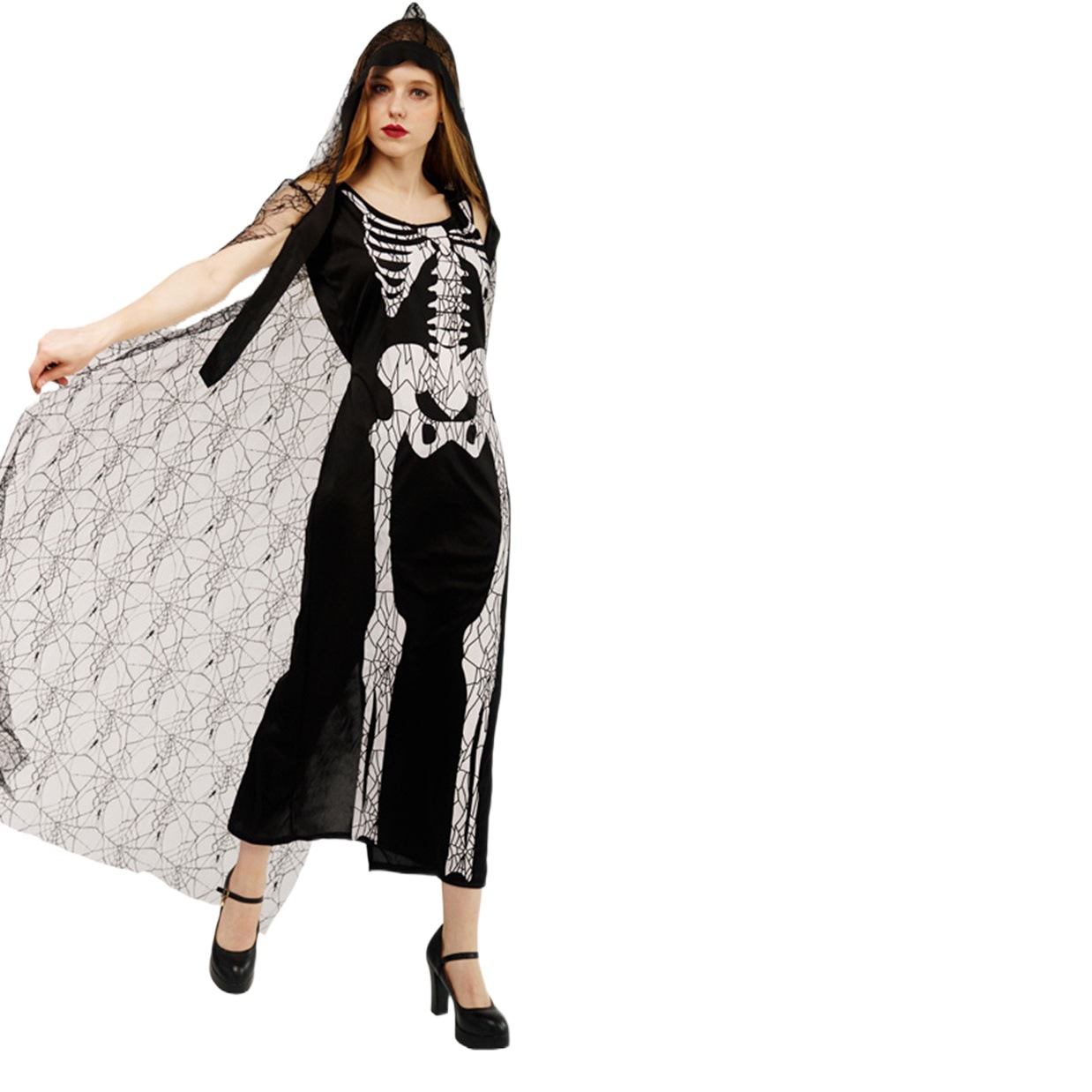 Halloween adulto grande hembra fantasma hueso cráneo traje Cosplay cráneo falda fiesta carnaval ropa distribución al por mayor