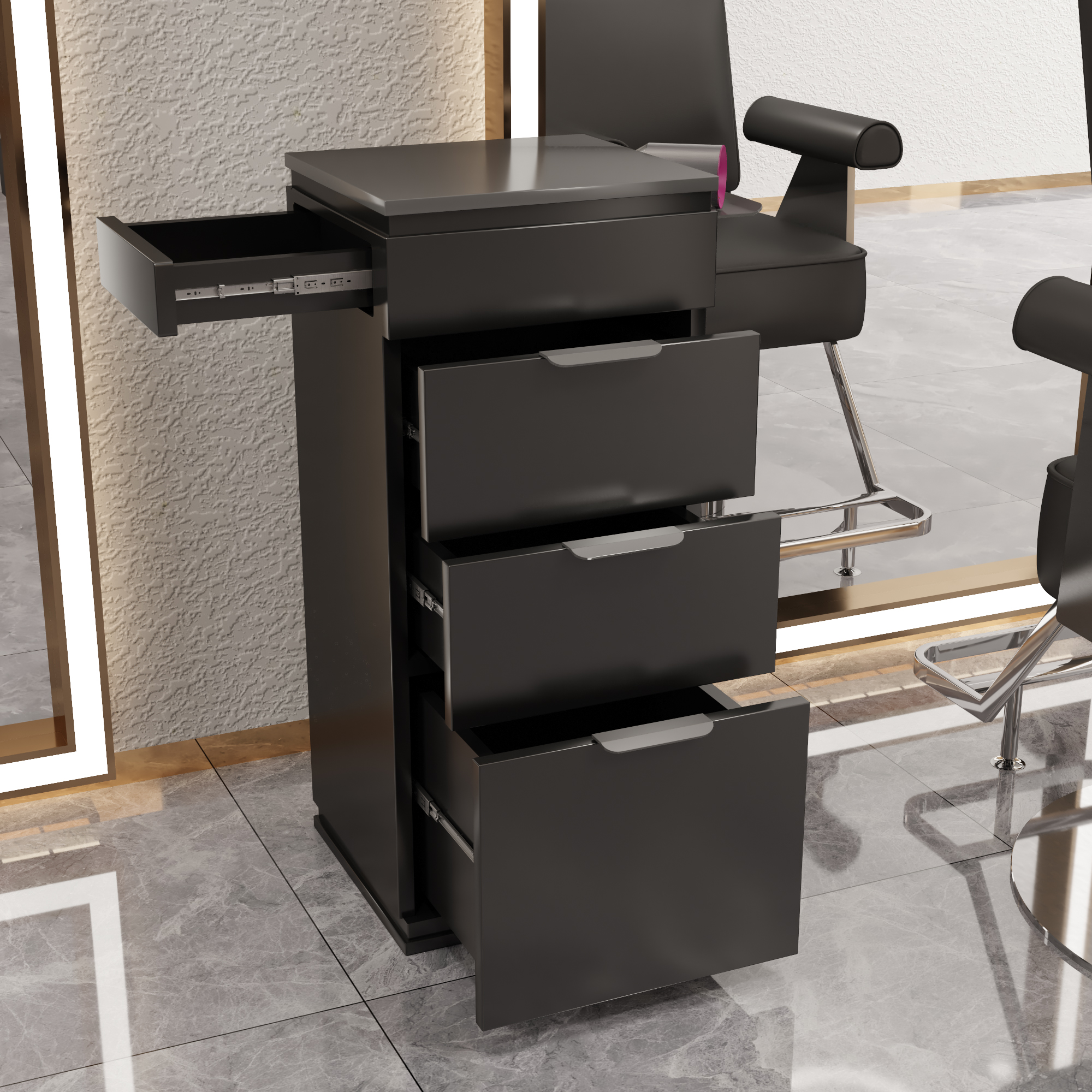 Nuevo gabinete de herramientas de peluquería de alta calidad gabinete de salón de peluquería carro móvil sin instalación móvil gabinete de herramientas de almacenamiento de madera sólida