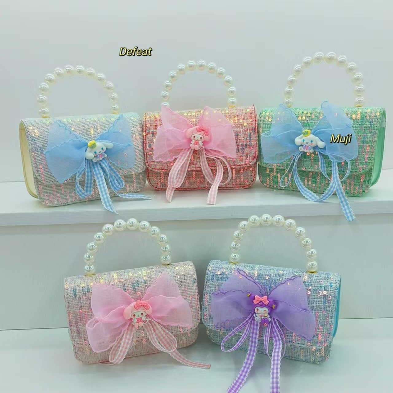 Bolso de mano de perla princesa bolso de accesorios melodi Kuromi niños niñas billetera de Año Nuevo bolso pequeño