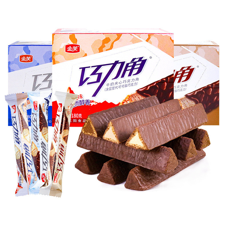 Jinfu チョコレートコーナーロングチョコレートバー三角形クリスプスナックスナック食品スナックココアバターの代替品|undefined