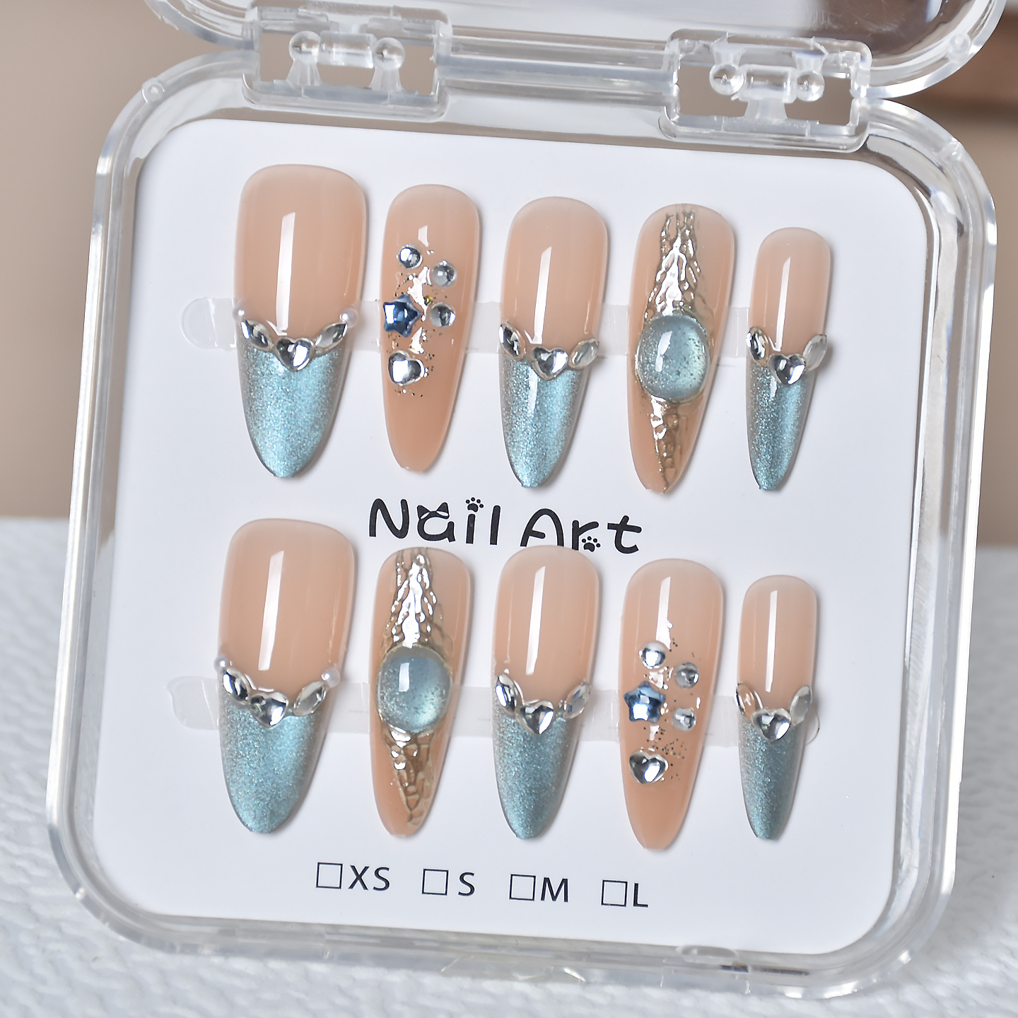 Caja de embalaje para uñas postizas, caja transparente, caja de almacenamiento, caja de regalo, caja de exhibición para uñas, tarjeta para uñas postizas, accesorios adhesivos de doble cara.