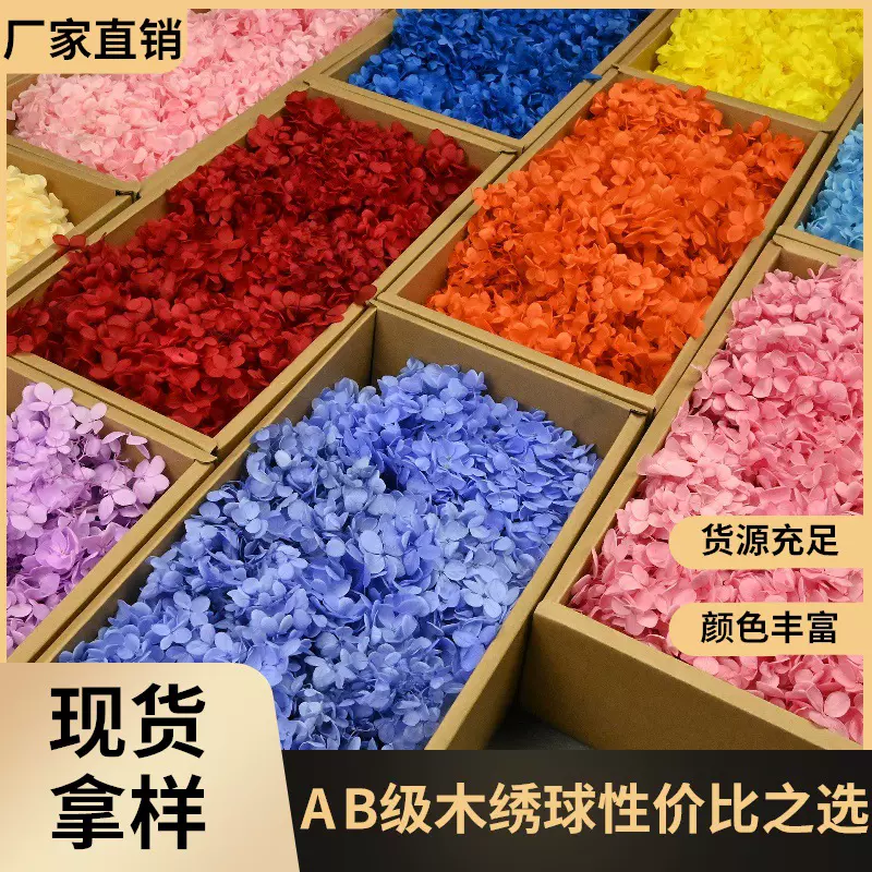 幻花永生花AB级木绣球100g生日真花材diy材料干花摆件女朋友礼