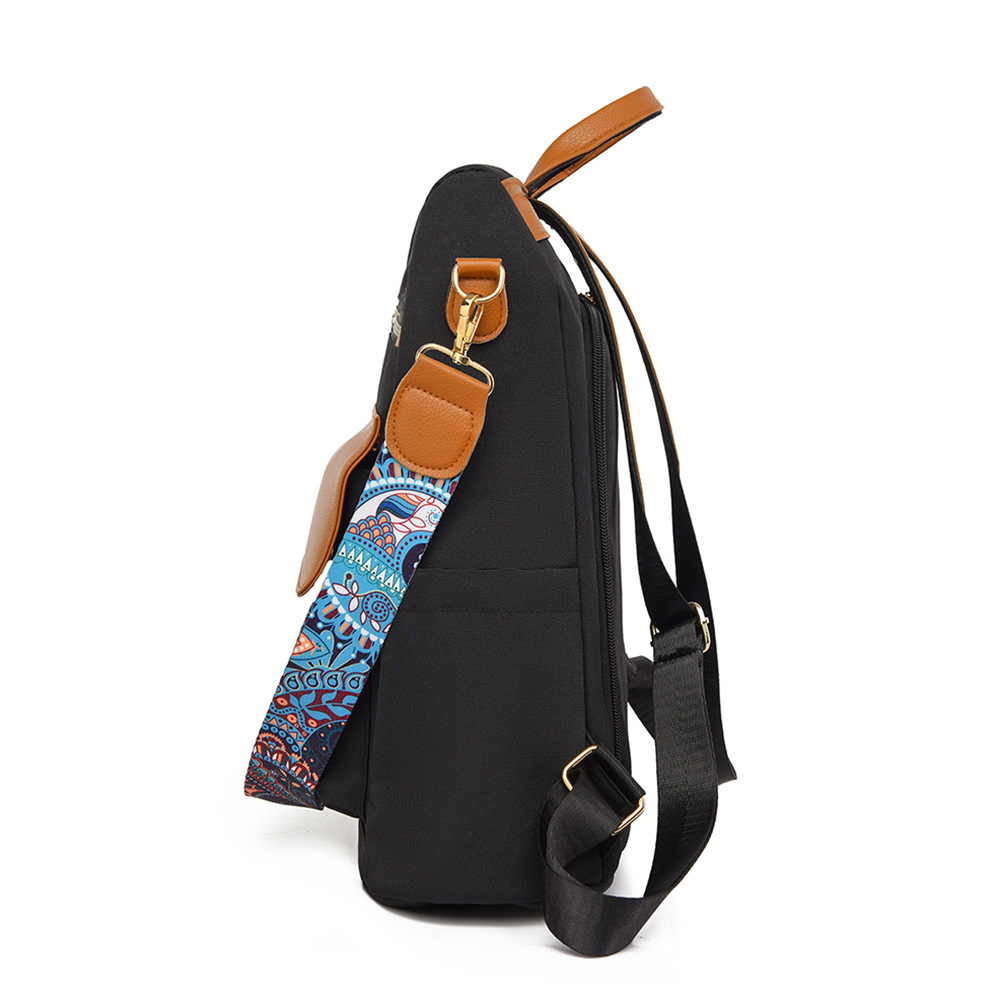 Mochila antirrobo para mujer bordada de nueva moda Mochila de viaje simple y ligera Mochila de doble uso para desplazamientos urbanos