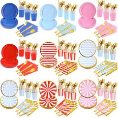 Paper plates and cups wholesale birthday party picnic party disposable tableware set