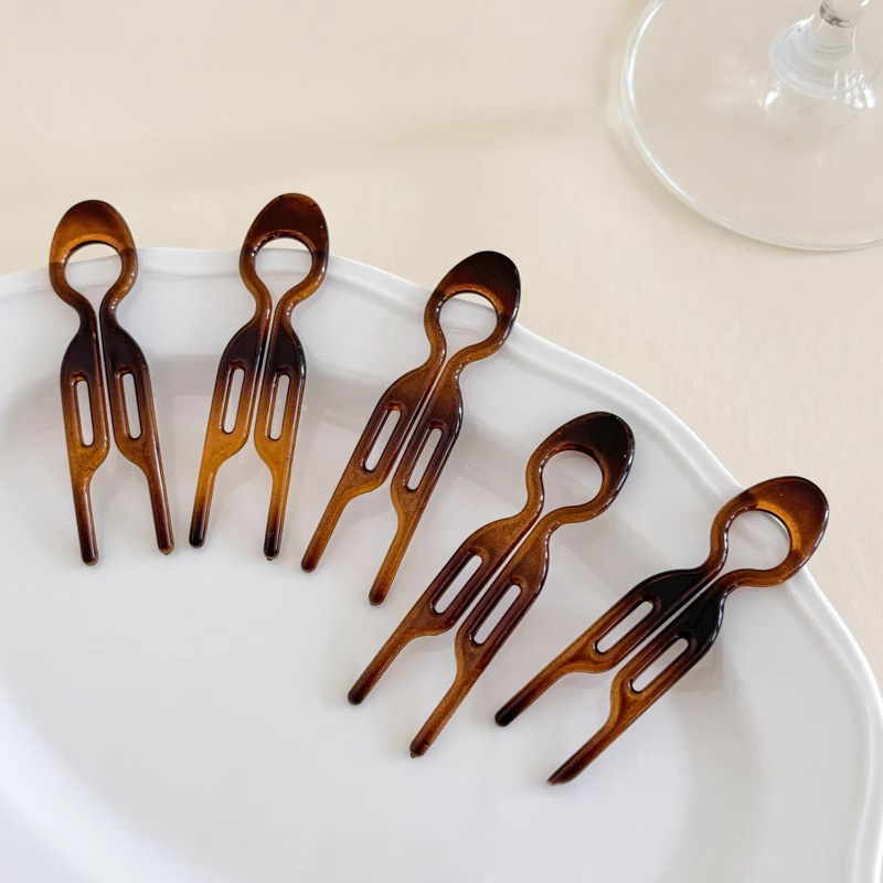 14 pequeña horquilla ámbar 5 piezas