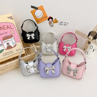 New Children's Bag Fashion Mini Crossbody Handheld Coin Purse Korean Version Bow Little Girl Shoulder Underarm Bag