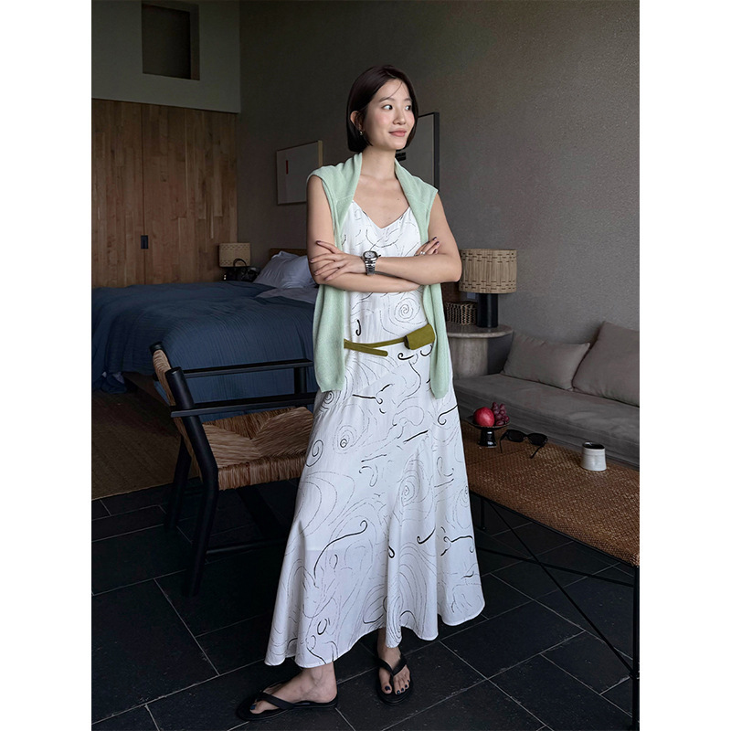 The Mind Tencel Linen Spiral Line Suspender Dress 2026 Spring Design Suspender Dress T6211C The Mind Tencel Linen Spiral Line Suspender Dress 2026 Spring Design Suspender Dress T6211C
