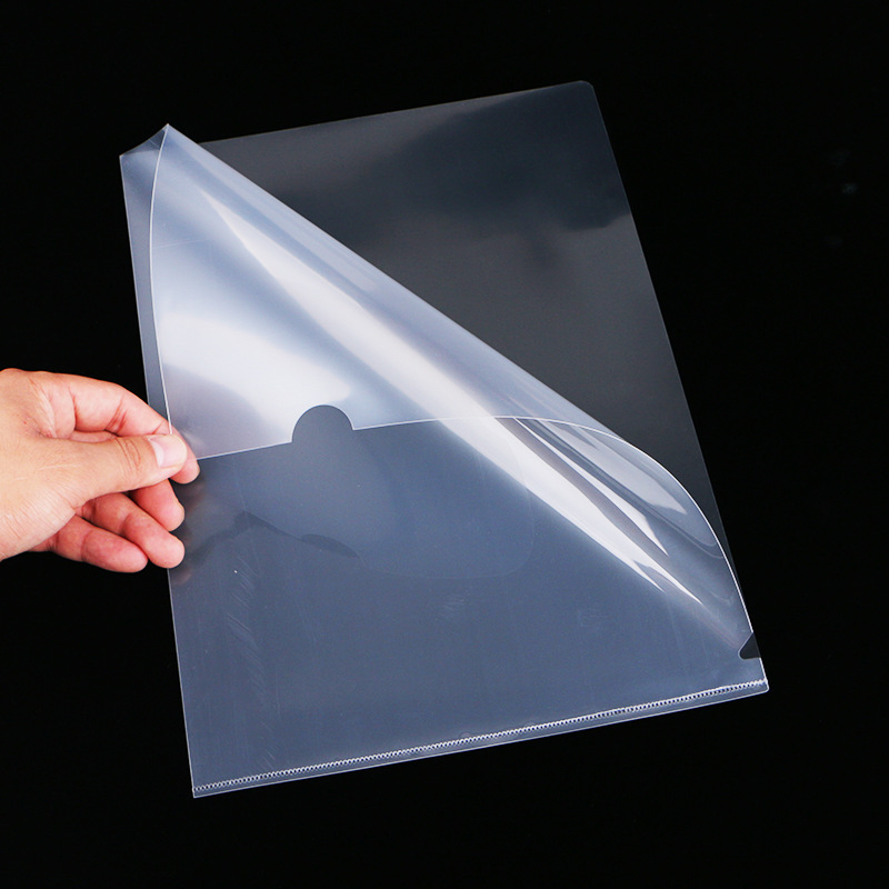 Wholesale E310pp plastic A4 transparent single folder frosted thickened data contract waterproof storage l-shaped folder Wholesale E310pp plastic A4 transparent single folder frosted thickened data contract waterproof storage l-shaped folder