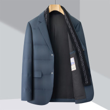 品牌西装领羽绒服上衣冬季保暖白鸭绒单西2025新款休闲西服外套男