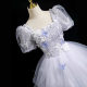 White New Evening Dress Skirt Super Fairy Princess Dress Elegant Art Test Pontoon Skirt Princess Host Evening Dress