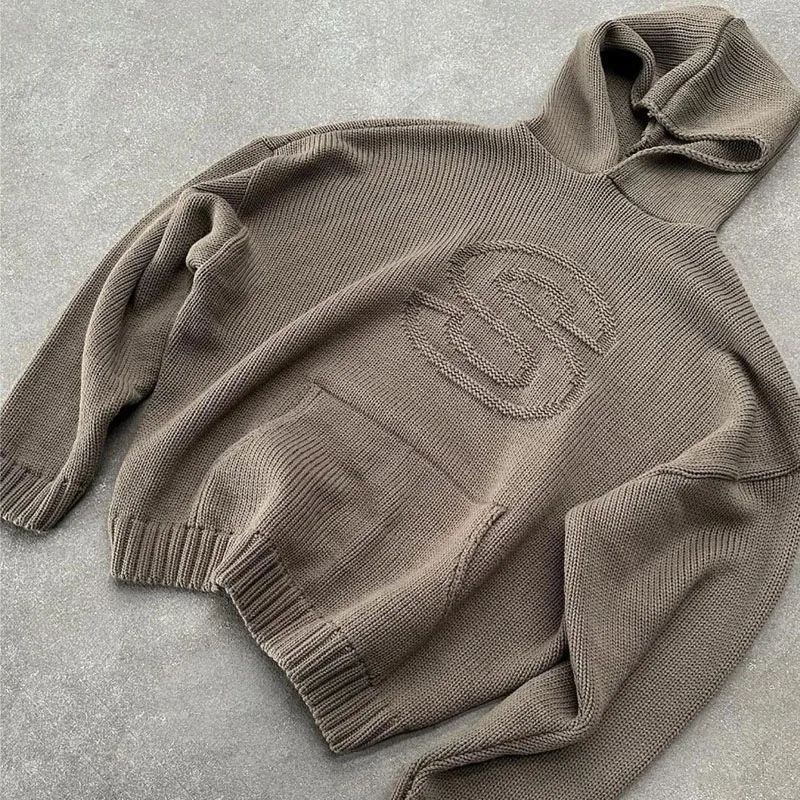 Women's Clothing Retro Trendy Knitted Sweater, Unisex, Versatile, Loose Fit, Popular Pullovers_ecoleips.com