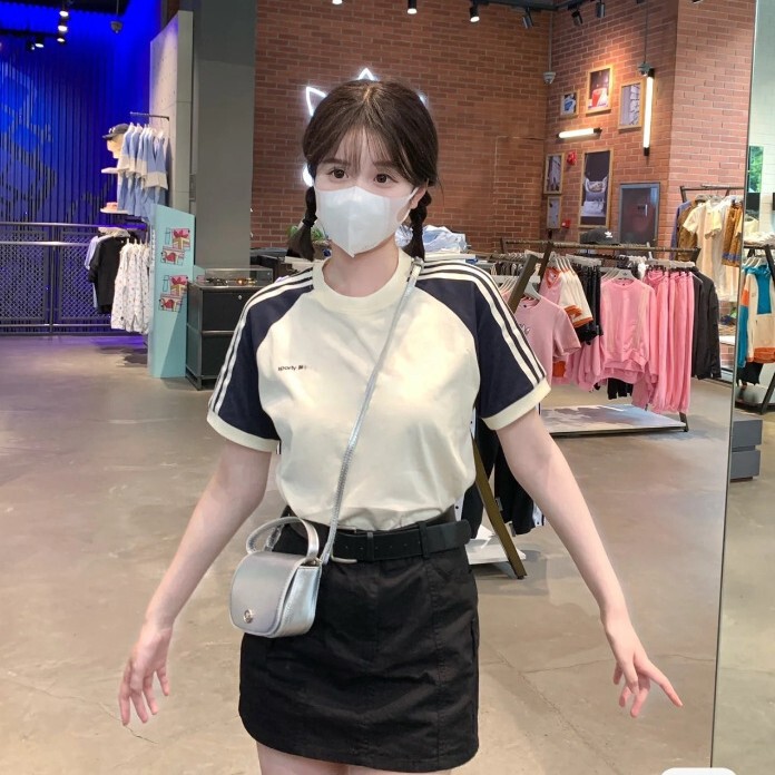 New Cotton Clover Short-sleeved T-shirt high quality Sports Three Bars Ras Casual Loose Top Women's Embroidered