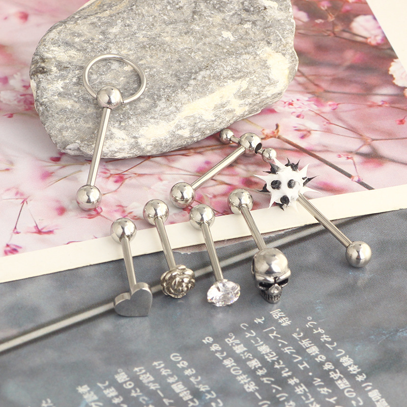Labret piercing jewelry detail image