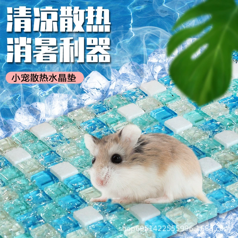 Холодный коврик для хомяка Охлаждающие принадлежности Летняя охлаждающая пластина Золотой медведь Летние охлаждающие принадлежности Хрустальная подушка для льда Холодный коврик Ледяная кровать