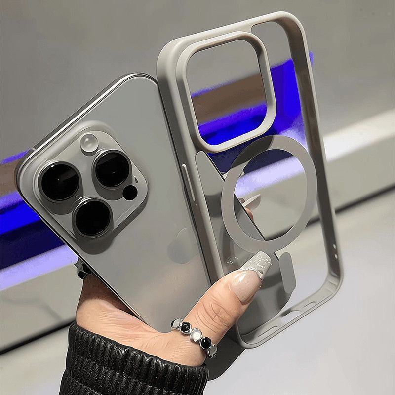 适用苹果17promax手机壳亚克力iPhone16高级感简约来图透明磁吸|undefined